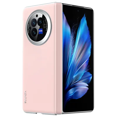 SULADA voor vivo X Fold3 hoesje Leer+PC Magnetische telefoonhoes met veerende scharnier - Roze