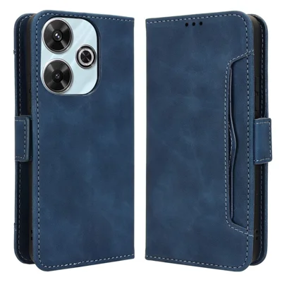 For Xiaomi Redmi 13 5G / 13 4G / Note 13R 5G / Poco M6 4G Leather Phone Case with Multiple Card Slots - Blue