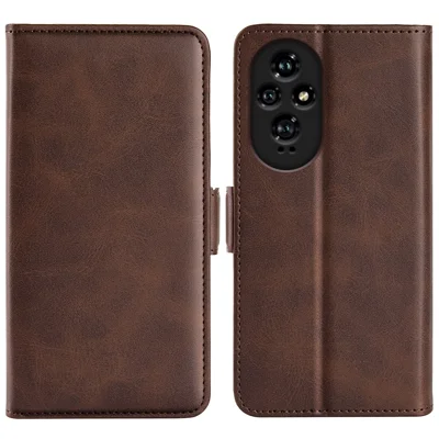 For Honor 200 5G Case PU Leather Stand Wallet Flip Phone Cover - Brown