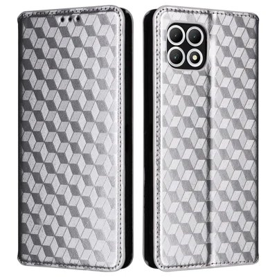 For T-Mobile REVVL 7 / T Phone 2 5G Case Leather Wallet Phone Cover Magnetic Closing - Silver
