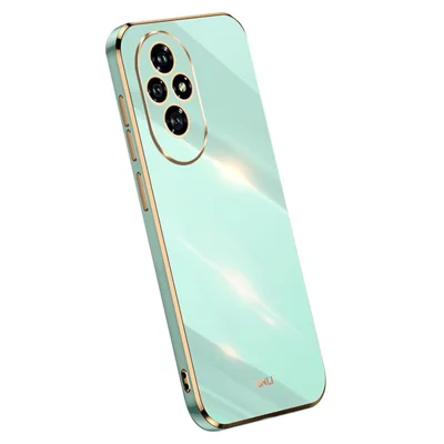 XINLI For Honor 200 5G TPU Case Phone Cover Electroplating Golden Edge - Cyan