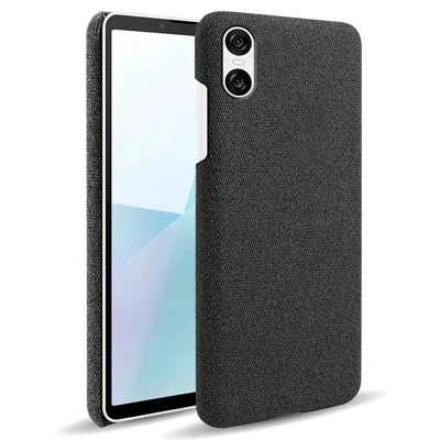 For Sony Xperia 10 VI Case Anti-Scratch Cloth+PC Phone Cover - Black
