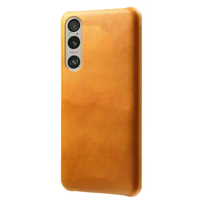 For Sony Xperia 1 VI Cases Calf Texture Leather + PC Cell Phone Cover - Orange