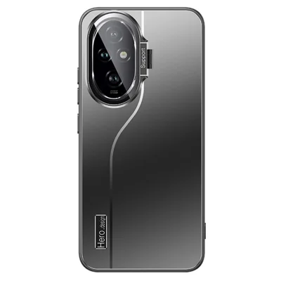 For Honor 200 5G Case with Lens Frame Kickstand TPU+PC Dropproof Phone Cover - Black