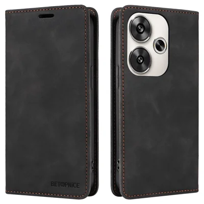 BETOPNICE 003 For Xiaomi Redmi Turbo 3 5G / Poco F6 5G Case RFID Blocking Leather Phone Cover - Black