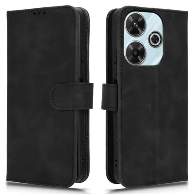 For Xiaomi Redmi 13 5G / 13 4G / Note 13R 5G Case Scratch-Proof PU Leather Flip Phone Cover - Black