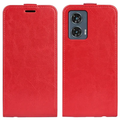 For Motorola Edge 50 Fusion 5G Case Vertical Flip Card Slots Leather Phone Cover - Red