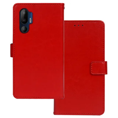 IDEWEI for HTC U24 Pro 5G Case Crazy Horse Texture Phone Leather Cover - Red
