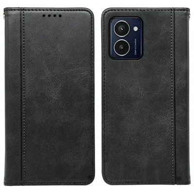 For HMD Pulse / Pulse+ Case Calf Texture Card Slots PU Leather Phone Cover - Black