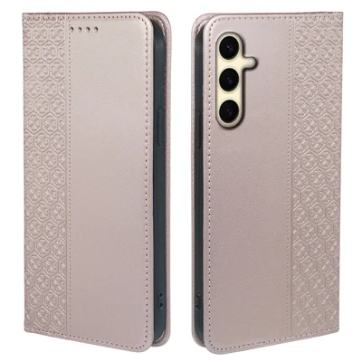 For Samsung Galaxy A14 4G / 5G Case Four-Leaf Clover Wallet Leather Phone Cover - Rose Gold
