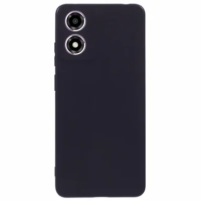 غطاء هاتف لامع من مادة TPU لهاتف Motorola Moto E14 4G / G04 4G / G04s 4G / G24 4G مع حماية دقيقة للكاميرا - أسود