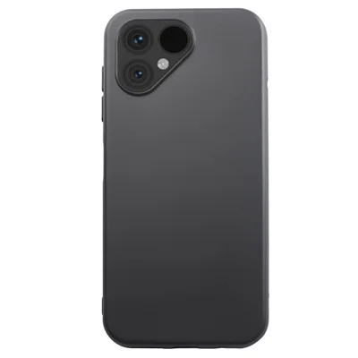 Sort skærmhylster til Fairphone 5 med mattet finish, beskyttende TPU-telefondæksel