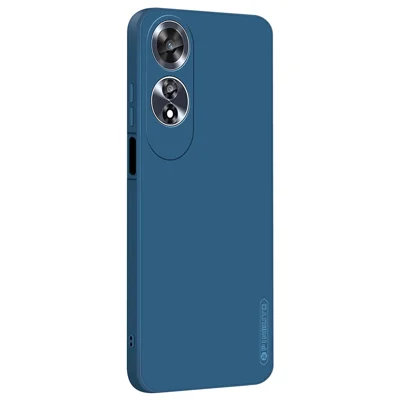 PINWUYO JK Touching Series For Oppo A60 4G Case TPU Phone Cover Fiber Flocking Lining - Navy Blue