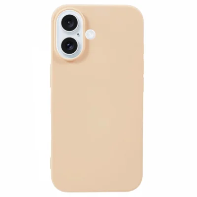 For iPhone 16 Plus TPU Case Soft Fiber Lining Anti-Scratch Phone Cover - Pink