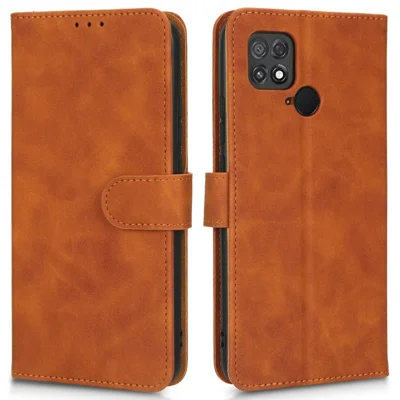 Pour Xiaomi Poco C40 4G PU Cuir-cuir-touch Seecture Étui Téléphone Folio Flip Portefeuille Coupure de Fermoir Magnétique - Brun