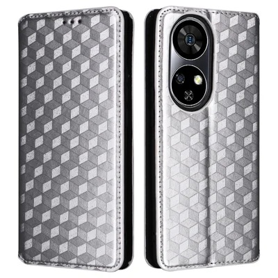 Til Ulefone Note 17 Pro Task PU Lædernet Telefonbeskyttelse med Rombe Mønster og Ståfunktion - Sølv