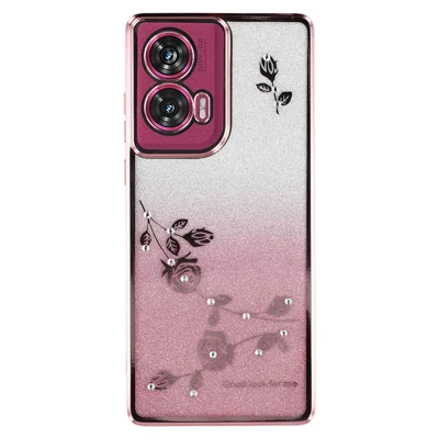 KADEM For Motorola Edge 50 Fusion 5G Case Glitter Rhinestone TPU Phone Cover - Rose Gold