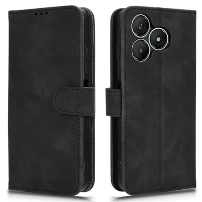 For Wiko T20 Case Skin-Touch PU Leather Flip Wallet Phone Cover - Black