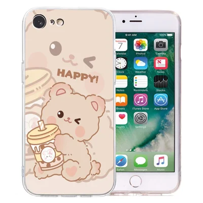 For iPhone 7 / 8 / SE (2020) / SE (2022) Case Printed Pattern TPU Phone Back Cover - Bear