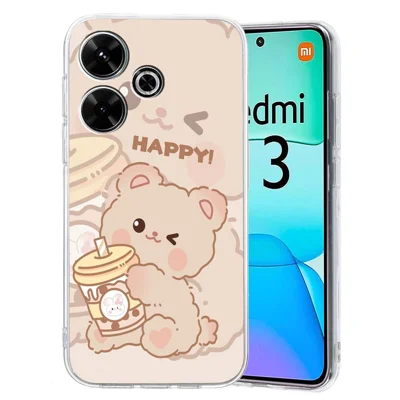 For Xiaomi Redmi 13 5G / 13 4G Case Flexible TPU Mobile Phone Cover Pattern Printing - Bear