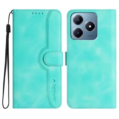 YX0030 For Realme Note 60x 4G / C63 4G / C61 4G Case Smile Imprinted Leather Phone Cover Magnetic Clasp -  Baby Blue