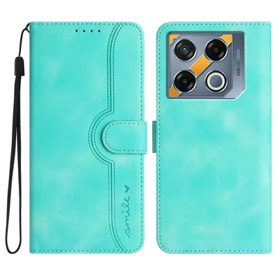 YX0030 For Infinix GT 20 Pro 5G Case Smile Letter PU Leather Wallet Protective Phone Cover - Baby Blue