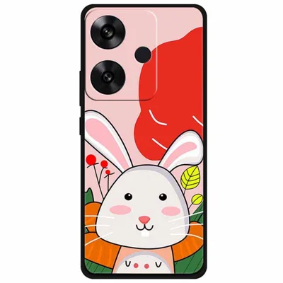 For Xiaomi Poco F6 5G / Redmi Turbo 3 5G Case Pattern Printing Soft TPU Cell Phone Cover - Little White Rabbit