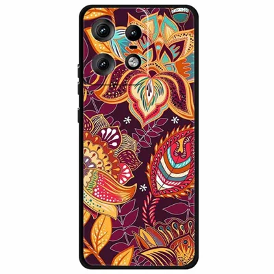 For Motorola Edge 50 Pro 5G Case Pattern Printing Soft TPU Cell Phone Cover - Cercis Gold Flower