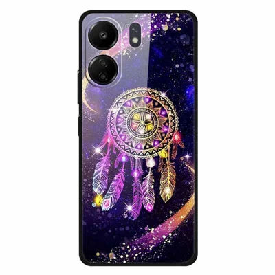 For Xiaomi Redmi 13C 4G / Poco C65 4G Case Pattern Print Tempered Glass Cell Phone Cover - Dream Catcher