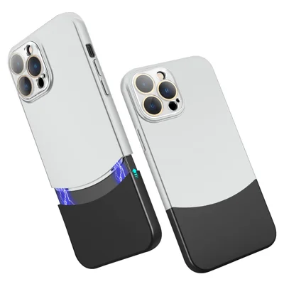 For iPhone 13 Pro Phone Case Detachable 2-In-1 PC Phone Cover with Glass Lens Film - Silver