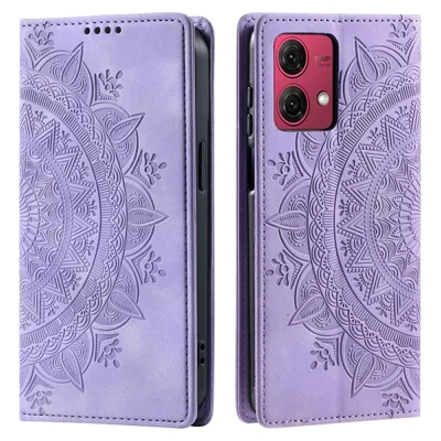 Style 010 For Motorola Moto G85 5G / S50 Neo 5G Case Mandala Pattern Magnetic Closing Leather Phone Cover - Purple