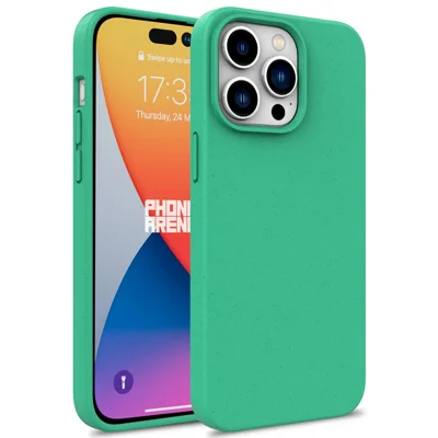 For iPhone 16 Pro Max Case  Phone Cover Made Of TPU and Wheat Straw - Cyan