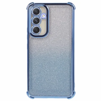 For Samsung Galaxy A54 5G Case Sparkle Shockproof TPU Phone Cover Electroplating Edges - Blue