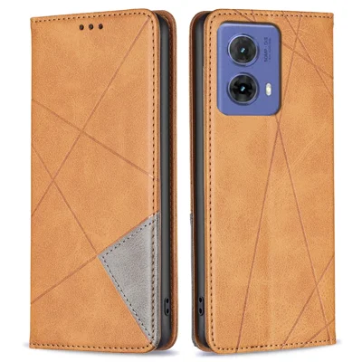För Motorola Moto G85 5G / S50 Neo 5G Etui av PU-läder med Kortfack och Ställfot - Gult