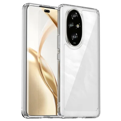 For Honor 200 Pro 5G Transparent Case Electroplating Buttons (Big Rear Lens Hole)