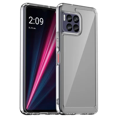 For T-Mobile REVVL 7 Pro Case Crystal Clear Phone Cover with Electroplated Buttons (Big Rear Lens Hole)