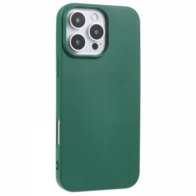 Obudowa TPU na iPhone'a 16 Pro Max, odporna na wstrząsy, miękka obudowa z wyściółką z włókna - Zielony armatniowy