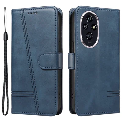 For Honor 200 5G Wallet Case PU Leather Cell Phone Cover Magnetic Closure - Blue