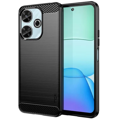 MOFI JK TPU Series-1 For Xiaomi Redmi 13 5G / 13 4G / Redmi Note 13R 5G TPU Phone Case Carbon Fiber Texture - Black