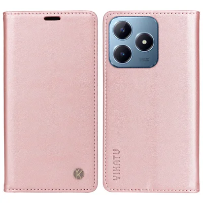 YIKATU YK-001 For Realme Note 60x 4G / C63 4G / C61 4G Case Wallet Leather Flip Cell Phone Cover - Rose Gold