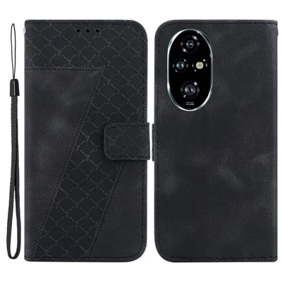 For Honor 200 Pro 5G Stand Case Pattern Imprint Leather Phone Cover with Wallet - Black