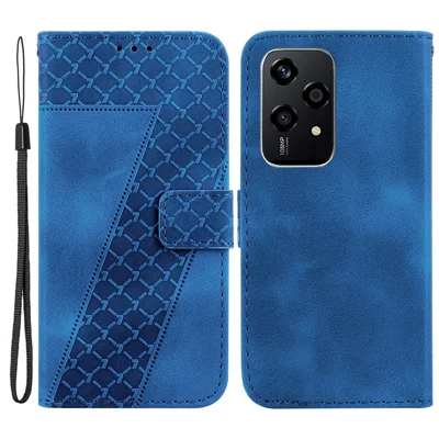 For Honor 200 Lite Case Pattern Imprint Leather Stand Phone Cover with Wallet - Dark Blue
