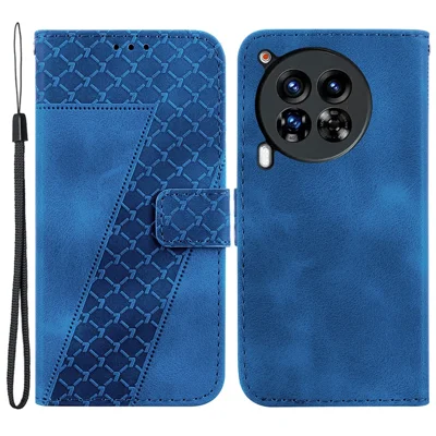 For TECNO Camon 30 Premier 5G Wallet Case Pattern Imprint Leather Stand Phone Cover - Dark Blue