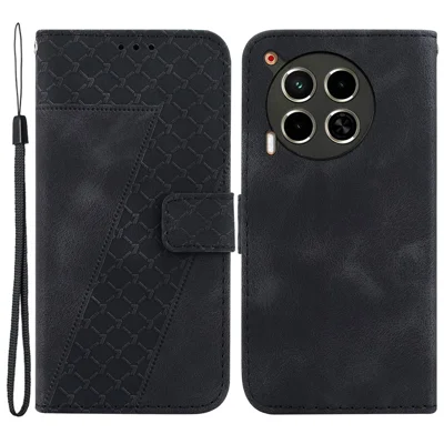 For TECNO Camon 30 4G / 30 5G Case Pattern Imprint Leather Wallet Phone Cover with Stand - Black
