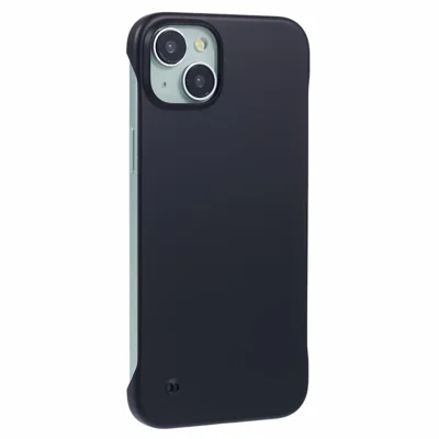 For iPhone 15 Plus Case Borderless Design PC Hard Phone Cover - Black