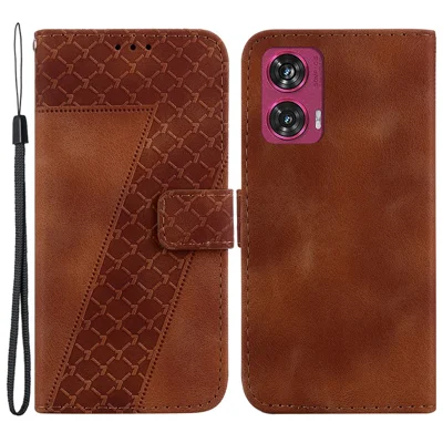 Custodia Portafoglio Motorola Edge 50 Fusion 5G Con Cordino E Supporto – Pelle PU Rossa Con Porta Carte E Chiusura Magnetica
