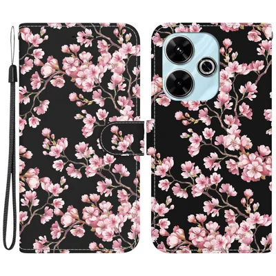 For Xiaomi Redmi 13 5G / 13 4G / Poco M6 4G Case Pattern Print PU Leather Wallet Phone Cover - Plum Blossom