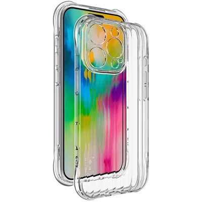 IMAK voor iPhone 16 Pro hoesje Golfstructuur Zachte TPU Beschermmende Telefoonhoes - Transparant