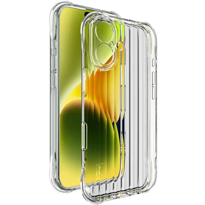 IMAK voor iPhone 16 hoesje Golfstructuur Airbagbescherming TPU telefoonhoes - Transparant
