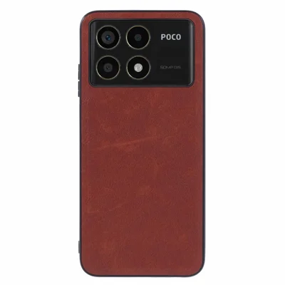 For Xiaomi Redmi K70 5G / K70 Pro 5G / Poco F6 Pro 5G Case Leather Retro Texture Back Phone Cover - Brown